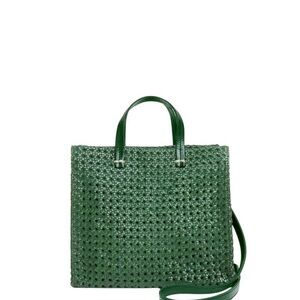 Clare V. Evergreen Rattan Simple Tote NWOT
